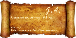 Gaunersdorfer Alba névjegykártya